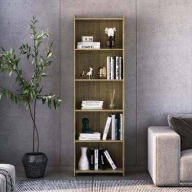 Imagem de Estante de Livros 57CMX183CM 5 Prateleiras 2328 Marrom/Carvalho - Made