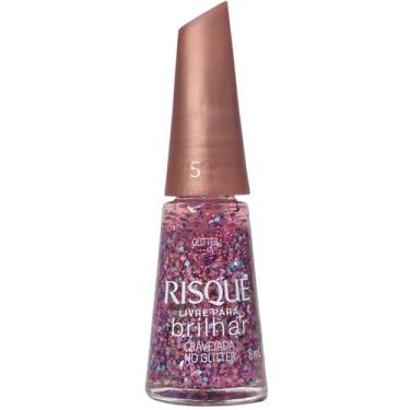 Imagem de Esmalte Risqué Glitter Livre Para Brilhar Cravejada no Glitter 8ml Hip
