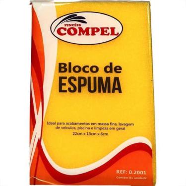 Imagem de Espuma Em Bloco Compel Amarelo 22Cm X 13Cm X 6Cm - Kit C/30 Pecas - PI
