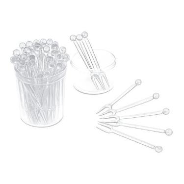 Imagem de Kit 1500 Mini Garfinhos Cristal para Petiscos e Espetinhos - Genérica,