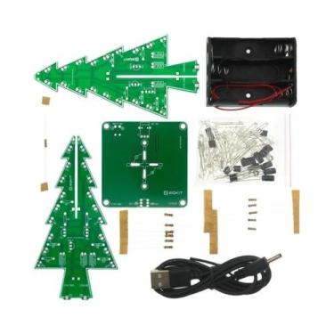 Imagem de Kit DIY De Árvore De Natal 3D Com LED Vermelho, Verde E Amarelo, Circu