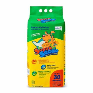 Imagem de Tapete Higiênico Super Secão 30 Unidades para Cães Alta Absorção Contr