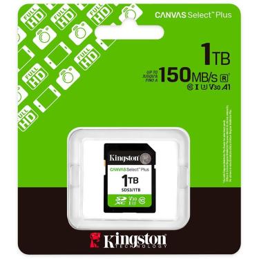 Imagem de Cartão de Memória Kingston Canvas Select Plus C10 com Leitura 100MB-s para 4K Full HD Preto SDS3-1TB