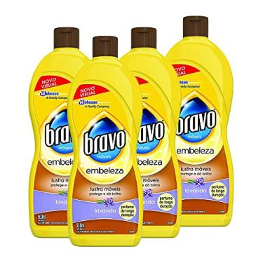 Imagem de Kit 4 Lustra-móveis Bravo Brilho Prático Lavanda 500ml