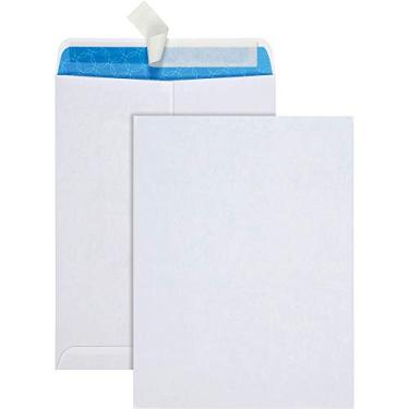 Imagem de Quality Park Envelopes Redi-Strip de segurança de 22,7 x 30,5 cm, tecido branco, envelope tratado, 100/caixa (QUA41415R)