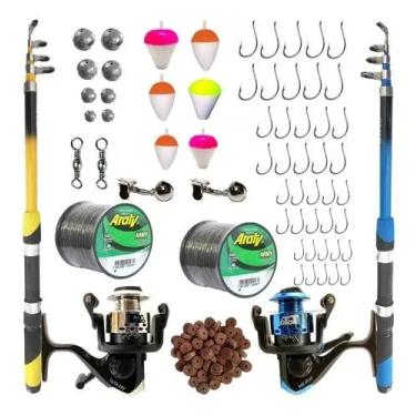 Imagem de Kit De Pesca Pescaria Completa 2 Vara 2 Molinete E Itens
