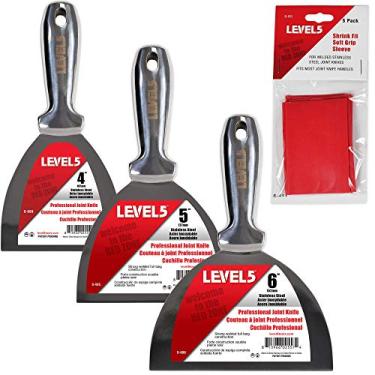 Imagem de Pacote com 3 facas inteiras de aço inoxidável – LEVEL5 | Lâmina de massa de grau profissional, metal polido de alta qualidade, borda de aterramento de precisão, ergonômico, resistente à corrosão | 5-450