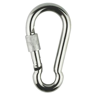 Imagem de (A - Silver) - VanFn Screw Lock Carabiner Hook, Locking Carabiners, Locking D-Ring with Heavy Duty Steel Alloy, Aluminium Spring Carabiners Clip, Climbing Carabiner For Web Swings, Hammocks, Camping, Hiking