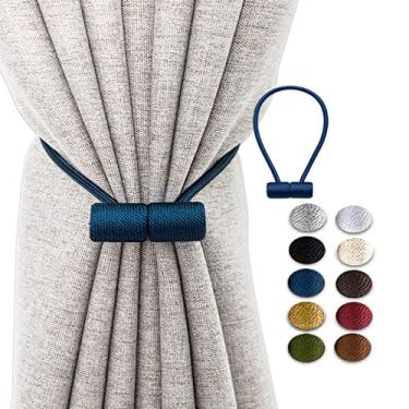 Imagem de peça 16 polegadas magnético suporte de cortina decorativa prendedor de cortina gancho gancho de cortina gravata acessórios decorativos para casa, azul, 40 cm