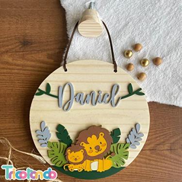 Imagem de Porta Maternidade - Flâmula Safari Leões