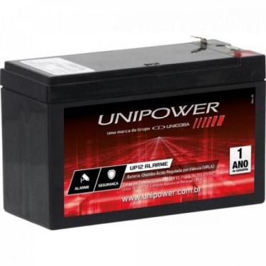 Imagem de Bateria Para Alarme Cftv Cerca Elétrica 12V 4Ah Up12 Alarme Unipower
