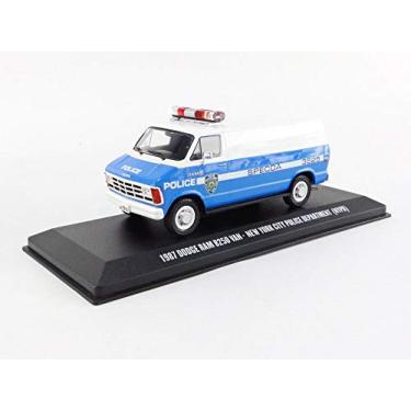 Imagem de 1987 Dodge Ram B250 Van Blue and White New York City Police Department (NYPD) 1/43 Diecast Model by Greenlight 86577