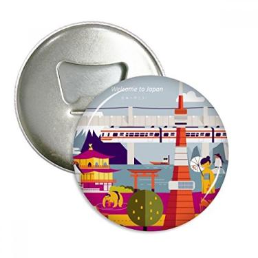 Imagem de Imã de geladeira local japonês famoso abridor de garrafas com emblema multifuncional