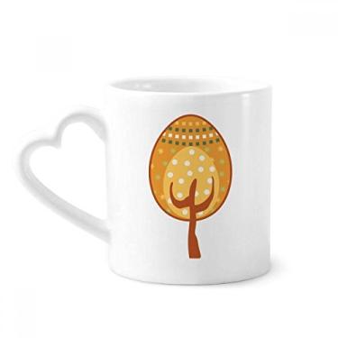 Imagem de Caneca de árvore de ovo amarela Festival de Páscoa Caneca de café cerâmica copo de coração de vidro