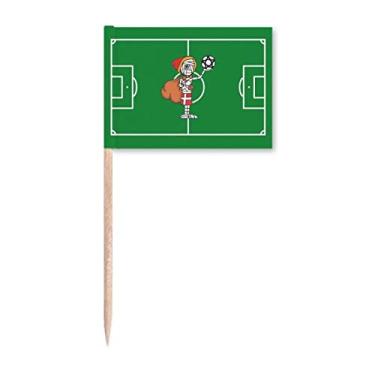 Imagem de Bandeira de palito de dente Dinamarca Papai Noel múmia futebol marcador decoração de festa