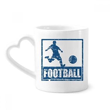 Imagem de Caneca de café de cerâmica para copo de coração de vidro de jogador de futebol azul