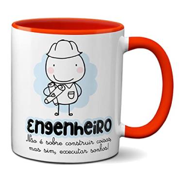 Imagem de Caneca Engenheiro Executar Sonhos Engenharia Por Amor (Vermelha)