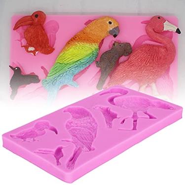 Imagem de Molde de silicone animal, moldes de bolo de fondant padr?o de p¨¢ssaro molde de bolo de fondant molde de silicone para decora??o de bolo molde de cozimento para vela de chocolate