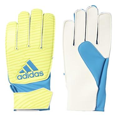 Imagem de adidas Luvas de goleiro para treinamento Performance X Win, amarelo solar/azul solar, tamanho 9