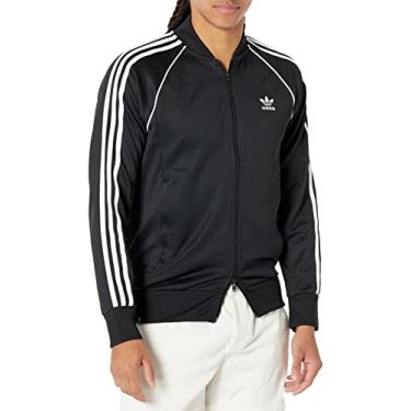 Imagem de adidas Originals Jaqueta masculina Adicolor Classics Primeblue SST Track, Preto/branco, M