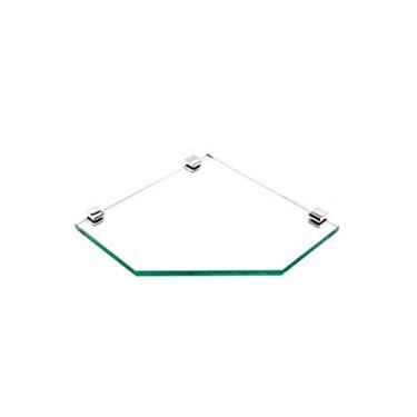 Imagem de Porta Shampoo de Canto Reto em Vidro Incolor Lapidado - Aquabox - 25cmx25cmx10mm