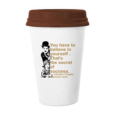 Imagem de Chaplin Believes Actors Art Déco, presente moderno caneca café bebendo vidro cerâmica copo tampa