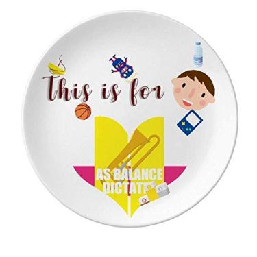 Imagem de Prato de porcelana Game As Balance Dictates Jantar Redondo Prato Boy Man