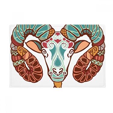 Imagem de DIYthinker Tapete de chão com símbolo do zodíaco da constelação de Áries Tapete antiderrapante para porta de banheiro