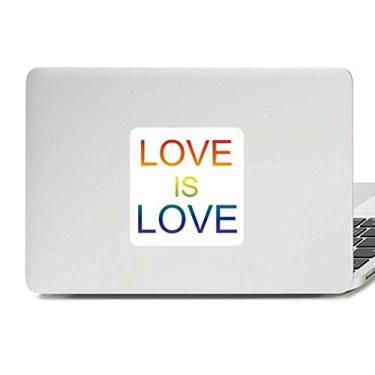 Imagem de LGBT Adesivo de vinil com a bandeira do arco-íris Love is Love, para laptop, decoração de policarbonato