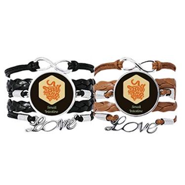 Imagem de DIYthinker Órgãos corporais Pulseira pequena para intestinos Alça de mão Pulseira de couro Corda Conjunto Duplo Presente