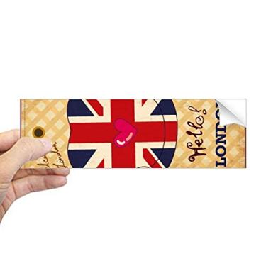 Imagem de DIYthinker Chapéu formal Reino Unido London Stamp Britain retangular para-choque adesivo notebook janela decalque
