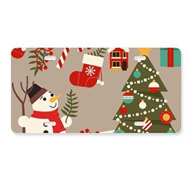 Imagem de DIYthinker Feliz Natal boneco de neve padrão placa de carro decoração de aço inoxidável acessório
