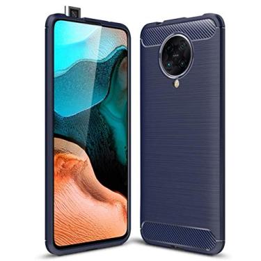 Imagem de Capa Capinha Anti Impacto Para Xiaomi Pocophone F2 Pro, Redmi K30 Pro, K30 Zoom, Case Com Desenho Fibra De Carbono Shock Queda - Danet (Azul)