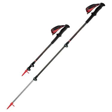 Imagem de Bastões de caminhada telescópicos para caminhada – Bastões de caminhada ajustáveis de fibra de carbono com travas rápidas, absorção de choque, expansível até 53.1 e postes ultraleves para caminhadas, acampamento, montanhas, caminhadas