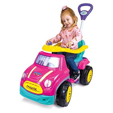 Imagem de Carro Sport Car Passeio, de Pedal, Para Criança, Com Empurrador, Rosa Maral
