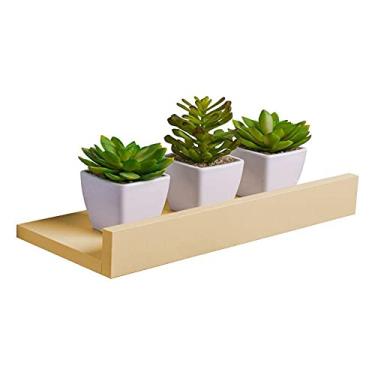 Imagem de Prateleira Porta Quadros 30 x 15cm Bege Claro Suporte Invisível