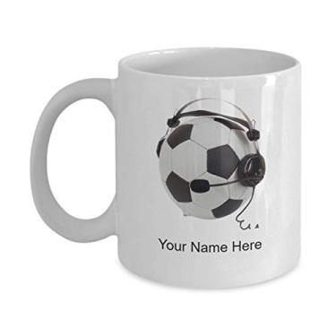 Imagem de Caneca de futebol personalizada - Caneca de café para amantes de bola de futebol - Caneca de bola de futebol personalizada - Caneca de café de 325 ml
