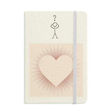 Imagem de Caderno de interrogação de dia dos namorados em formato de coração diário clássico A5