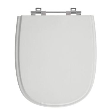 Imagem de Assento Sanitário Sabatini Cinza Claro Tampa para Vaso Icasa de Madeira Laqueada 