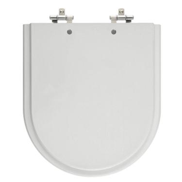 Imagem de Assento Sanitário Riviera Cinza Prata Tampa para Vaso Celite de Madeira Laqueada