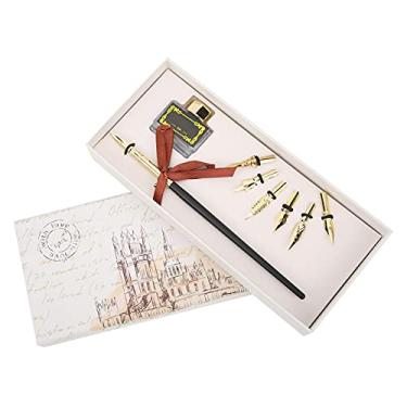 Imagem de Caneta de caligrafia, caneta de mergulho terno caneta de mergulho vintage tinta de escrita para idosos para professores(SP124 ouro ouro)