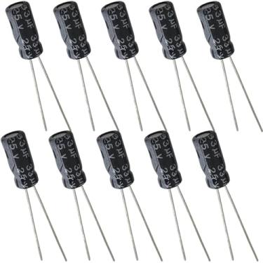 Imagem de Capacitor Eletrolítico 33uF 25V - Kit 10 Peças