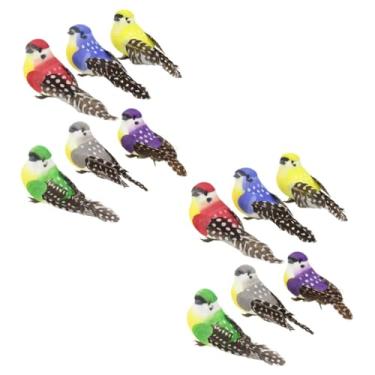 Imagem de Holibanna 12 Unidades pássaro de simulação estatueta de pássaro animais de brinquedo decorações de casamento decoração pássaros falsos para jardim clipe de pássaros falsos animal decorar l24