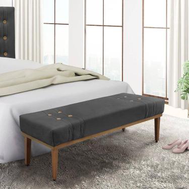 Imagem de Calçadeira Recamier Solteiro Suede Gênova Spezzia Decor Cinza