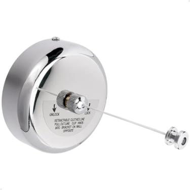 Imagem de Varal Retrátil de Parede Lorben Aço Inox Corda Nylon 2,9m Extensível Cromado - GT6310