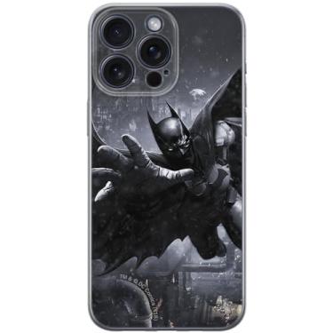 Imagem de ERT GROUP Capa de celular para iPhone 15 PRO MAX Original e oficialmente licenciada DC padrão Batman 018 perfeitamente adaptada à forma do celular, capa feita de TPU