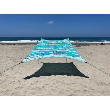 Imagem de Neso Barraca de praia portátil com âncora de areia - toldo leve para sombra de praia - configuração fácil para passeios em família - cantos reforçados patenteados - proteção solar FPS 50+ - 2,1 x 2,1
