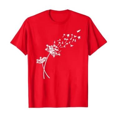 Imagem de Camiseta feminina com gola redonda e girassol, flores silvestres, estampada, casual, estampada, caimento solto, gola redonda, Vermelho, GG