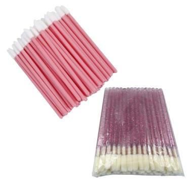 Imagem de Kit Pincel Aplicador Descartável De Batom E Limpeza Cílios (Roxo & Rosa (cada), 150un/3pacote)