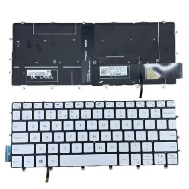 Imagem de YIJIATech Teclado de substituição com chave de fenda layout dos EUA para laptop Dell XPS 13 9380 9370 9305 7390, notebook Dell XPS 13 9380 9370 9305 branco sem moldura com teclado para laptop